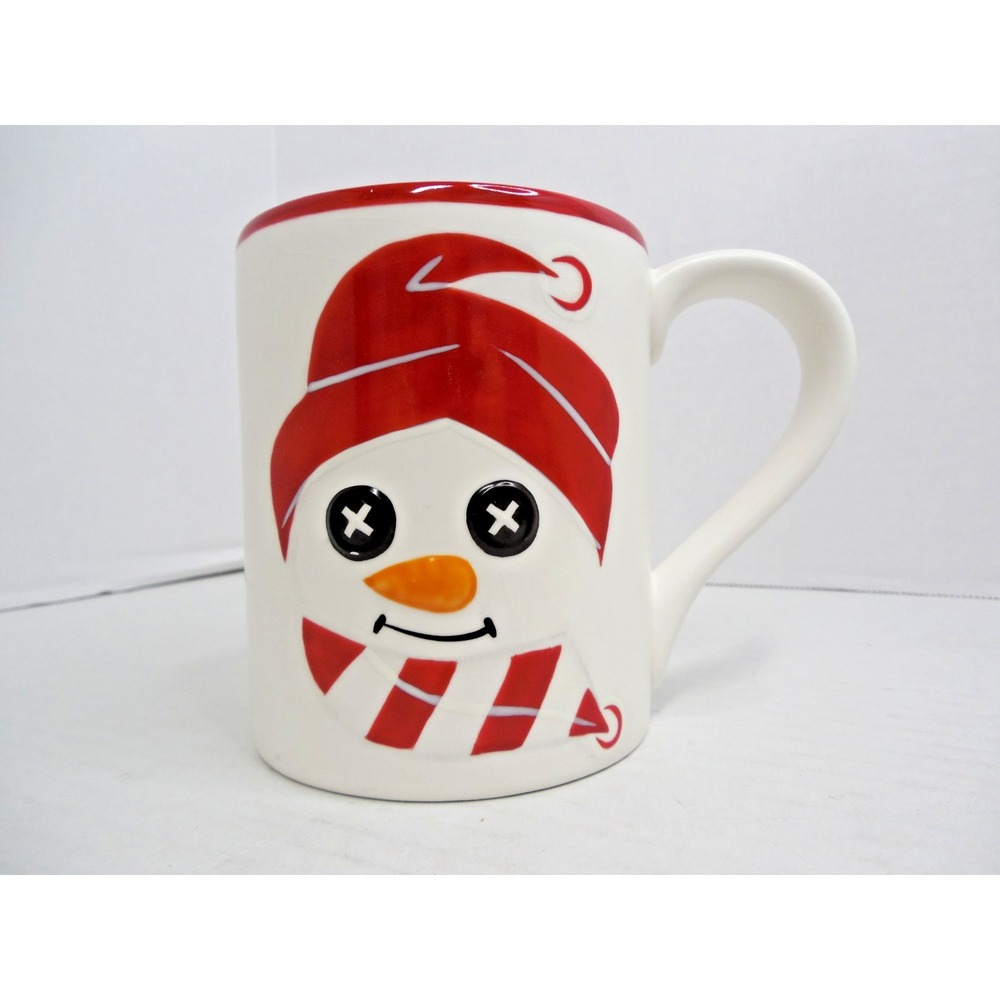 Rare Dept 56 Billy Buttons Snowman Coffee Cocoa Mug Cup  / 14 oz
